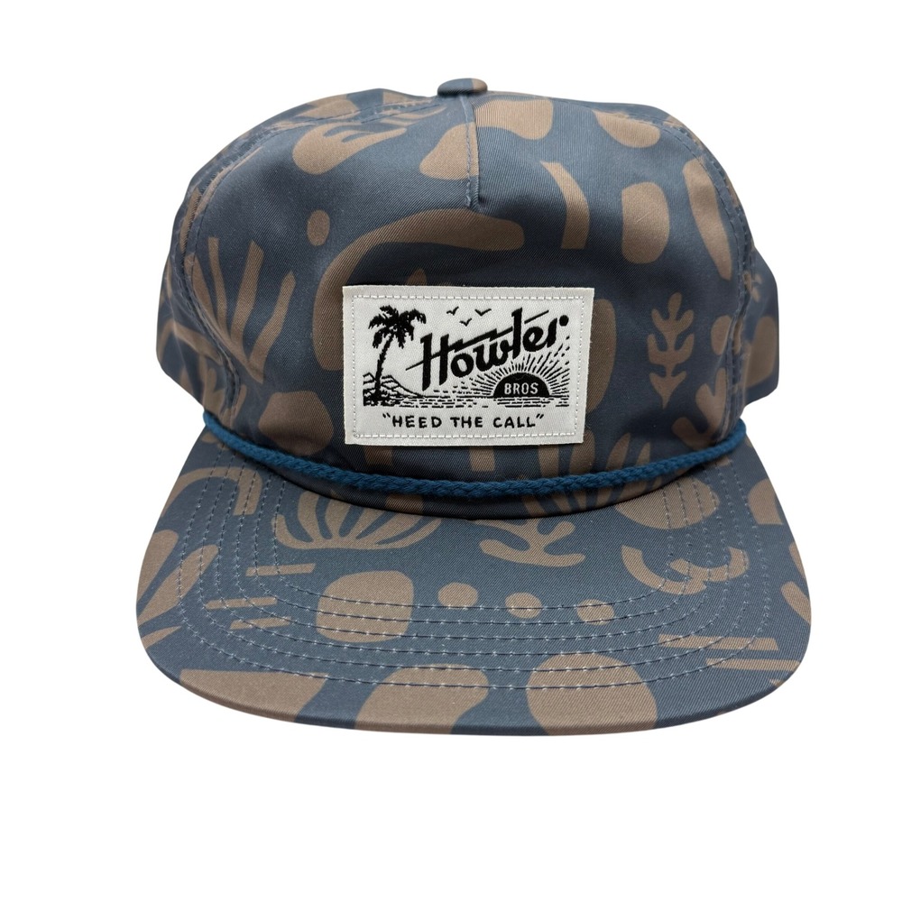 Howler Bros "Heed the Call"‎ Snapback Hat Camo Print Blue Brown Adjustable Cap